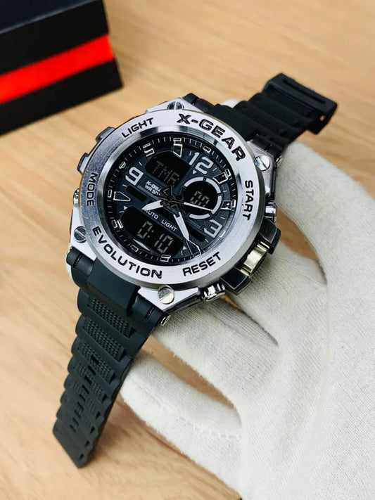 Original X gear Black Belt With Silver Dial